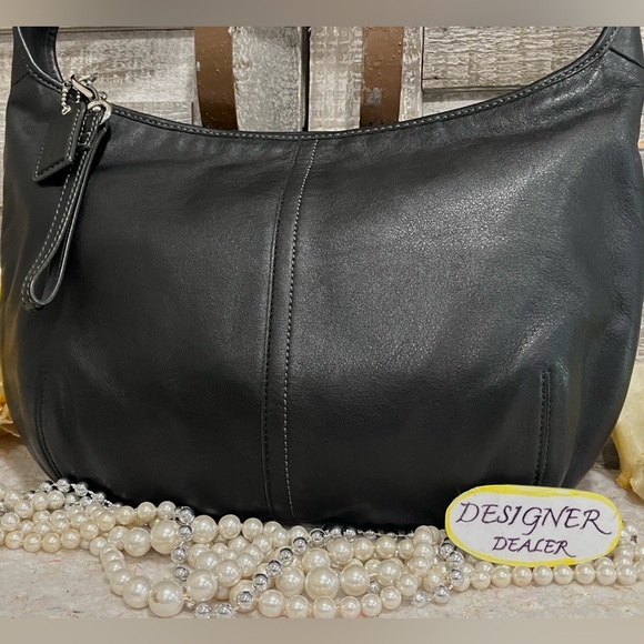 COACH Vintage Ergo Black Leather Hobo Shoulder Bag 12347 VGC! - Picture 4 of 12
